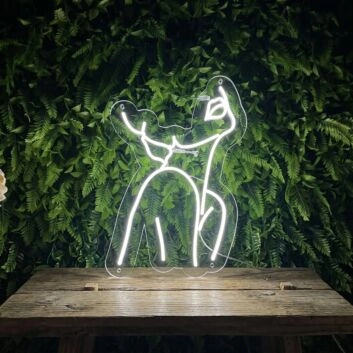 &#39;Woman pose&#39; neon sign