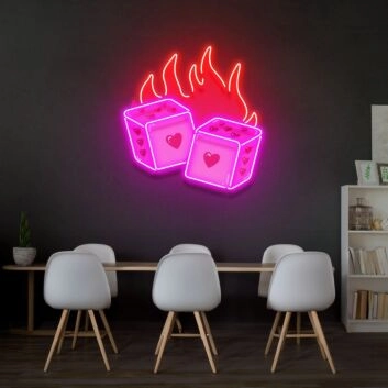 Dice Love Led Neon Acrylic Artwork