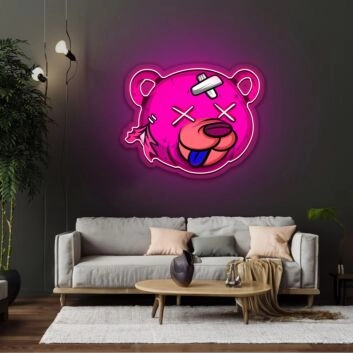 Dead Bear Cartoon Neon Sign X Acrylic Artwork
