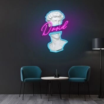 David Statue Neon Sign X Acrylic Artwork
