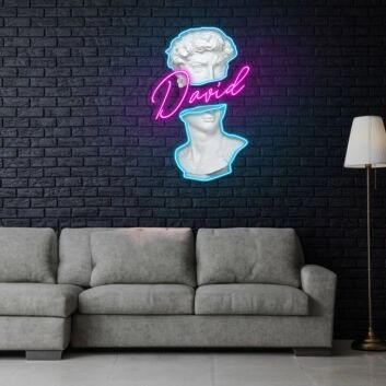 David Statue Neon Sign X Acrylic Artwork