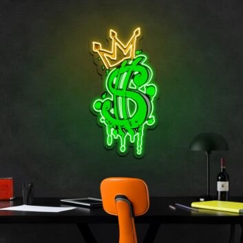 Cash Is King Neon Sign X Acrylic Artwork