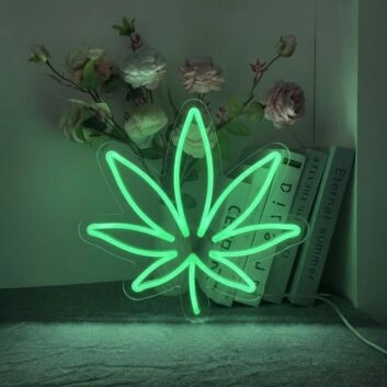 Herb Haven Leaf Neon Sign
