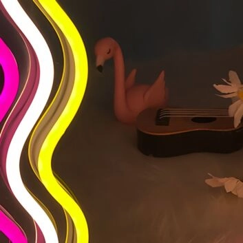 Wavy Waves Mirror Neon Light