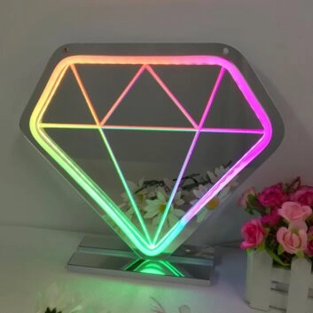 Diamond Sparkle Colorful Mirror Neon Signs