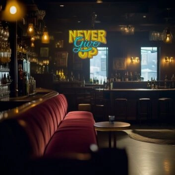 Never Give Up Led Neon Sign Light Pop Art