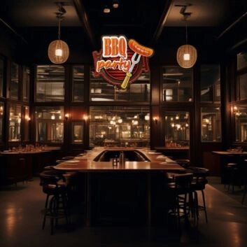 BBQ Party Led Neon Sign Light Pop Art