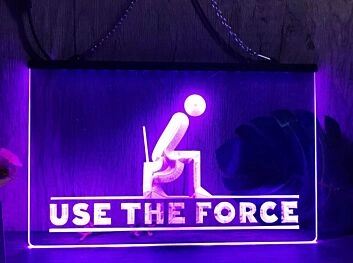 Use The Force Hanging Neon Sign