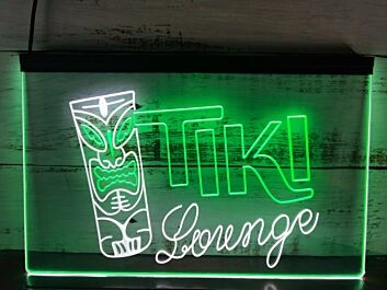 Tiki Lounge Two Tone Hanging Neon Sign