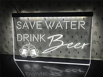 Save Water Drink Beer Hanging Neon Sign