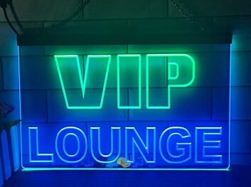 VIP Lounge Two Tone Hanging Neon Sign