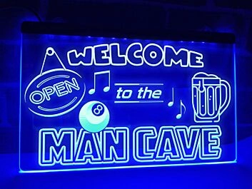 Welcome to the Man Cave Hanging Neon Sign