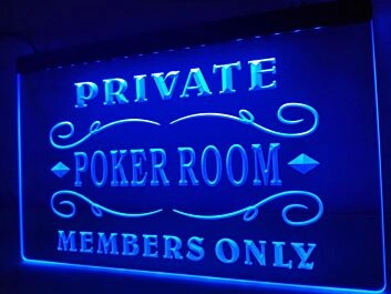 Private Poker Room Hanging Neon Sign