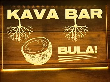 Kava Bar Hanging Neon Sign