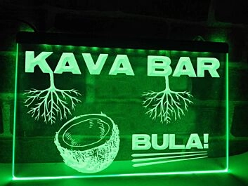 Kava Bar Hanging Neon Sign
