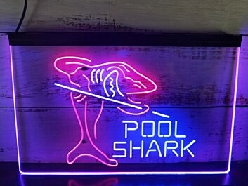 Pool Shark Two Tone Hanging Neon Sign