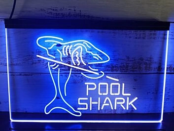 Pool Shark Two Tone Hanging Neon Sign