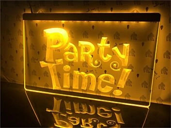 Party Time Hanging Neon Sign