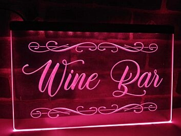 Wine Bar Hanging Neon Sign
