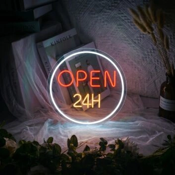 Customize &#39;OPEN 24H&#39; neon sign