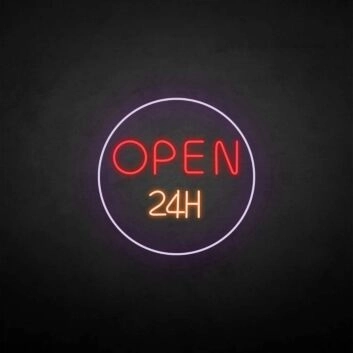 Customize &#39;OPEN 24H&#39; neon sign