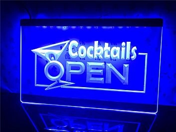 Cocktails Open Hanging Neon Sign