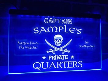 Captain&#039;s Private Quarters Hanging Neon Sign