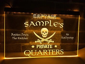 Captain's Private Quarters Hanging Neon Sign