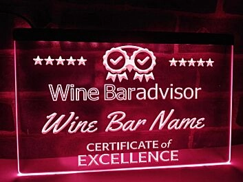 Wine Bar Advisor Personalized Hanging Neon Sign