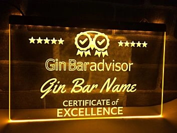 Gin Bar Advisor Personalized Hanging Neon Sign