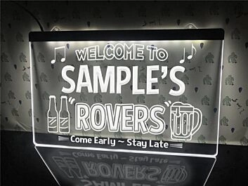 Welcome to the Rovers Personalized Hanging Neon Sign
