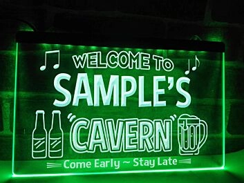 Welcome to My Cavern Personalized Hanging Neon Sign