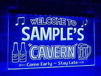 Welcome to My Cavern Personalized Hanging Neon Sign