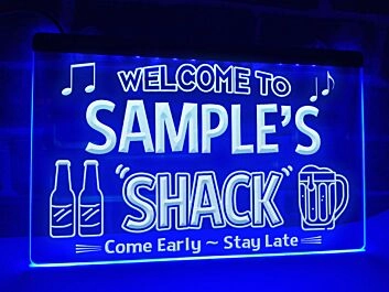 Welcome to My Shack Personalized Hanging Neon Sign