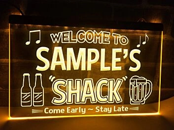 Welcome to My Shack Personalized Hanging Neon Sign
