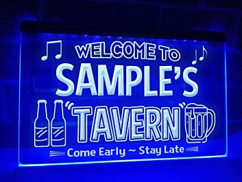 Welcome to My Tavern Personalized Hanging Neon Sign