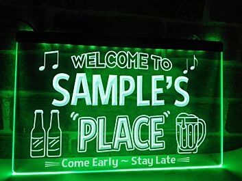 Welcome to My Place Personalized Hanging Neon Sign