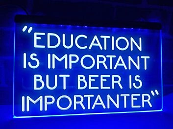 Beer is Importanter Funny Hanging Neon Sign