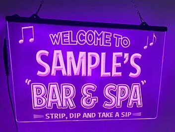 Bar and Spa Personalized Hanging Neon Sign