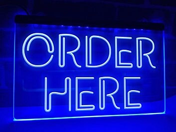 Order Here Hanging Neon Sign