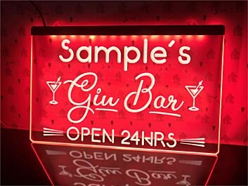 Gin Bar Personalized Hanging Neon Sign