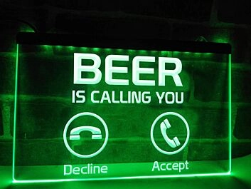 Beer is Calling You Bar Hanging Neon Sign