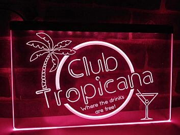 Club Tropicana Bar Hanging Neon Sign