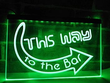 This Way to the Bar Hanging Neon Sign