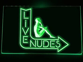Live Nudes Hanging Neon Sign