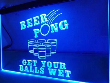Beer Pong Hanging Neon Sign