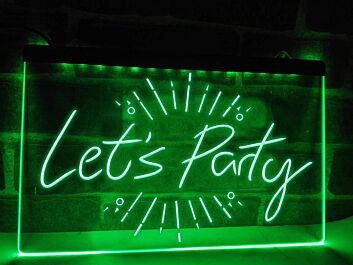 Let&#039;s Party Hanging Neon Sign