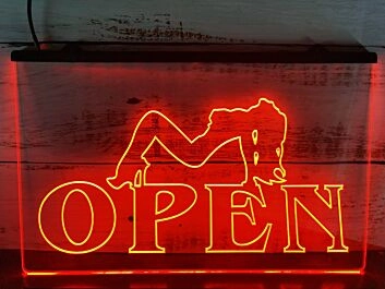 Strippers Open Hanging Neon Sign