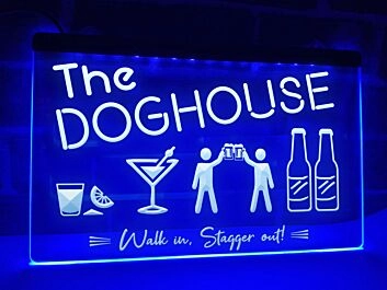 The Dog House Hanging Neon Sign