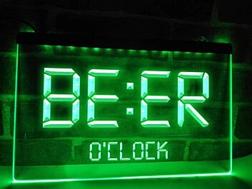 Beer O&#039;clock Bar Hanging Neon Sign